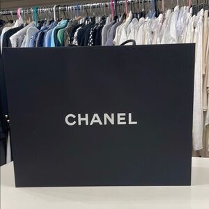 CHANEL Black and White Shopping Bag